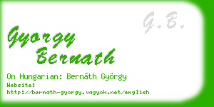 gyorgy bernath business card